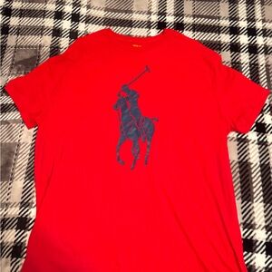 Polo by Ralph Lauren Red Tee with Blue Logo